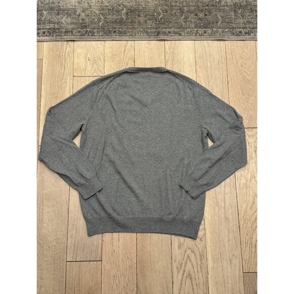 J Crew V Neck Grey Sweater Mens M Cotton Cashmere Blend Preppy - Machine Wash - Picture 4 of 7